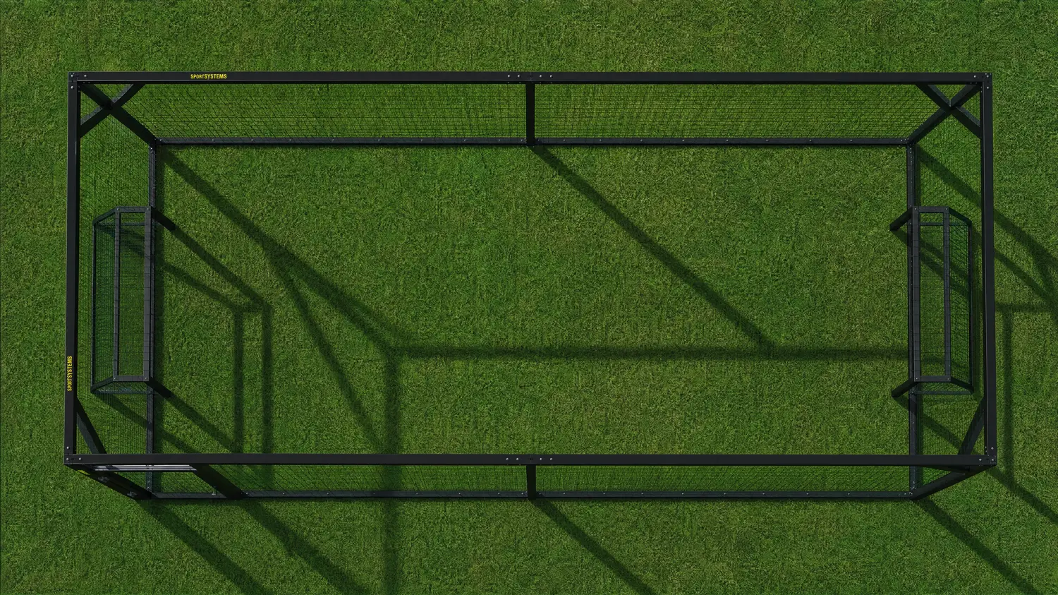 Football Box 9x4,5m - widok z góry na mini boisko z dwiema bramkami